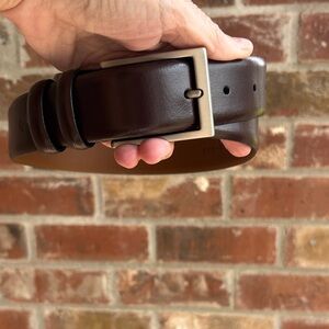 Joseph Abboud Men's Brown Leather Belt made in Italy 32,  1.5” wide